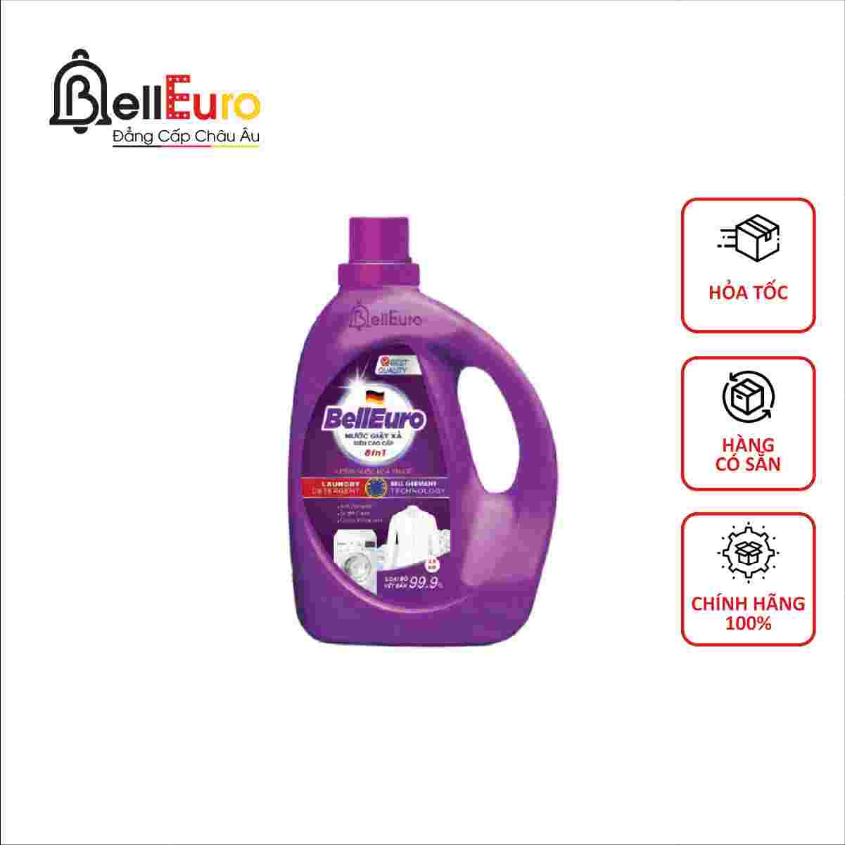 Nước Giặt Xả Cao Cấp Bell Euro Hương Nước Hoa Tinh Tế 4KG Tím